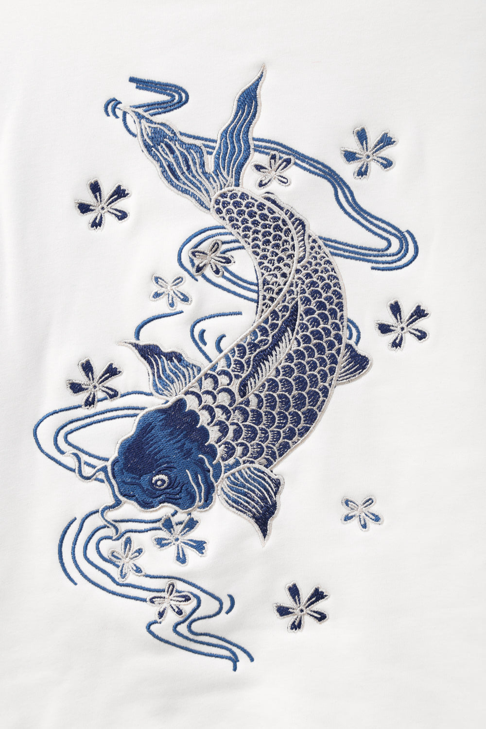KH9015 Blue Koi Embroidery Hoodie by MyHackerTech