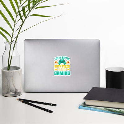 Life is Better With Pizza and Gaming Rima 14 - Bubble-free stickers