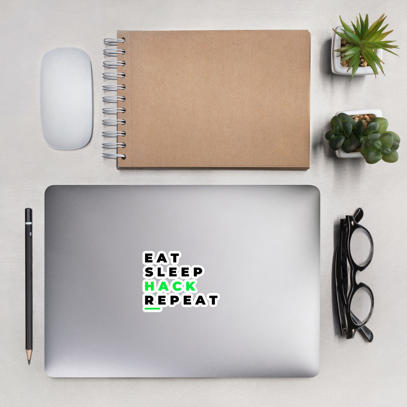 Eat, Sleep, Hack, Repeat V2 - Bubble-free stickers