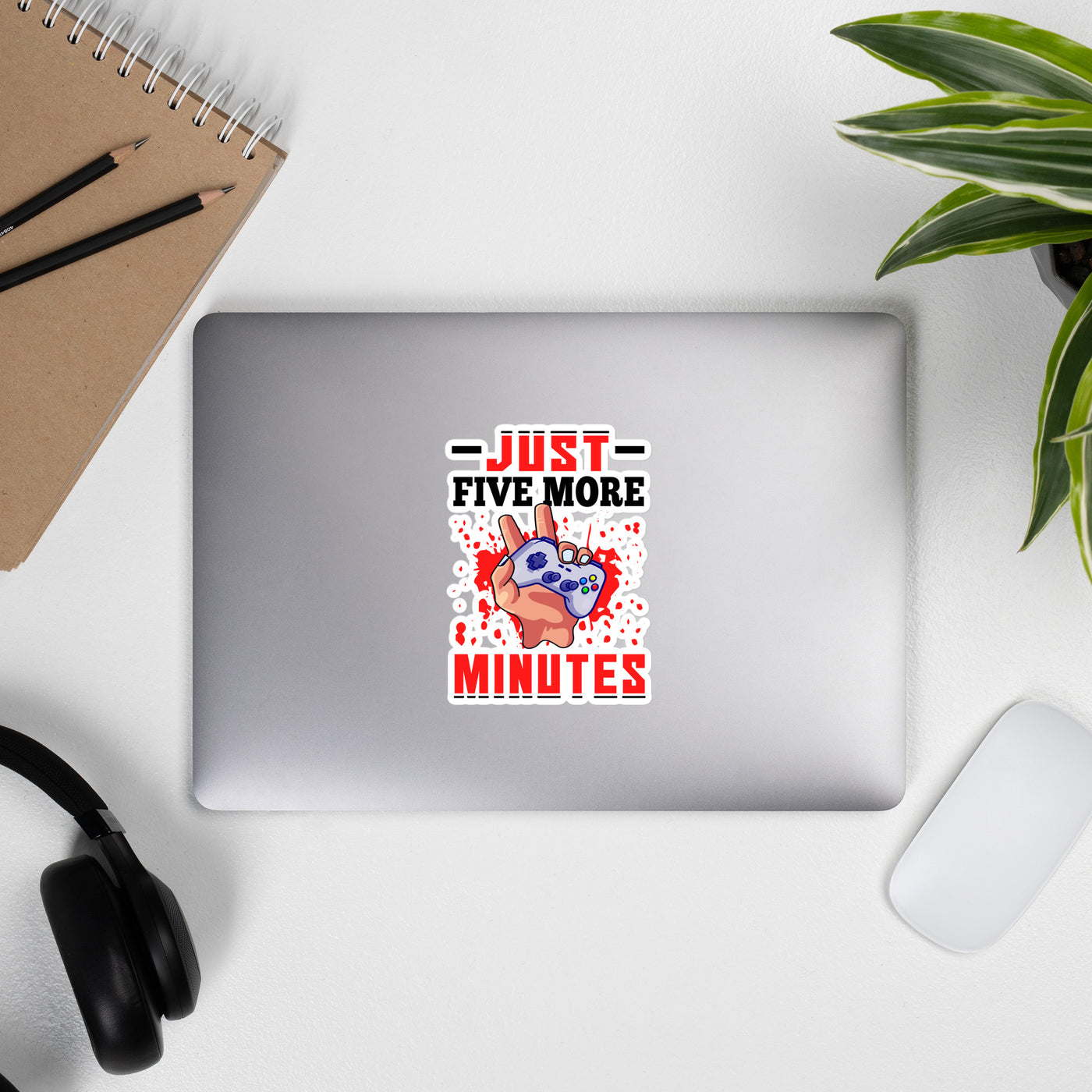 Just 5 more Minutes Rima in Dark Text - Bubble-free stickers