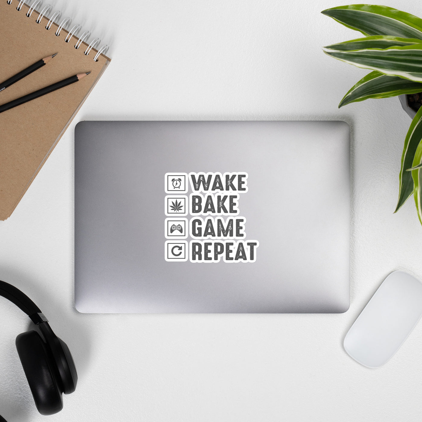 Wake, Bake, Game, Repeat Rima 13 - Bubble-free stickers