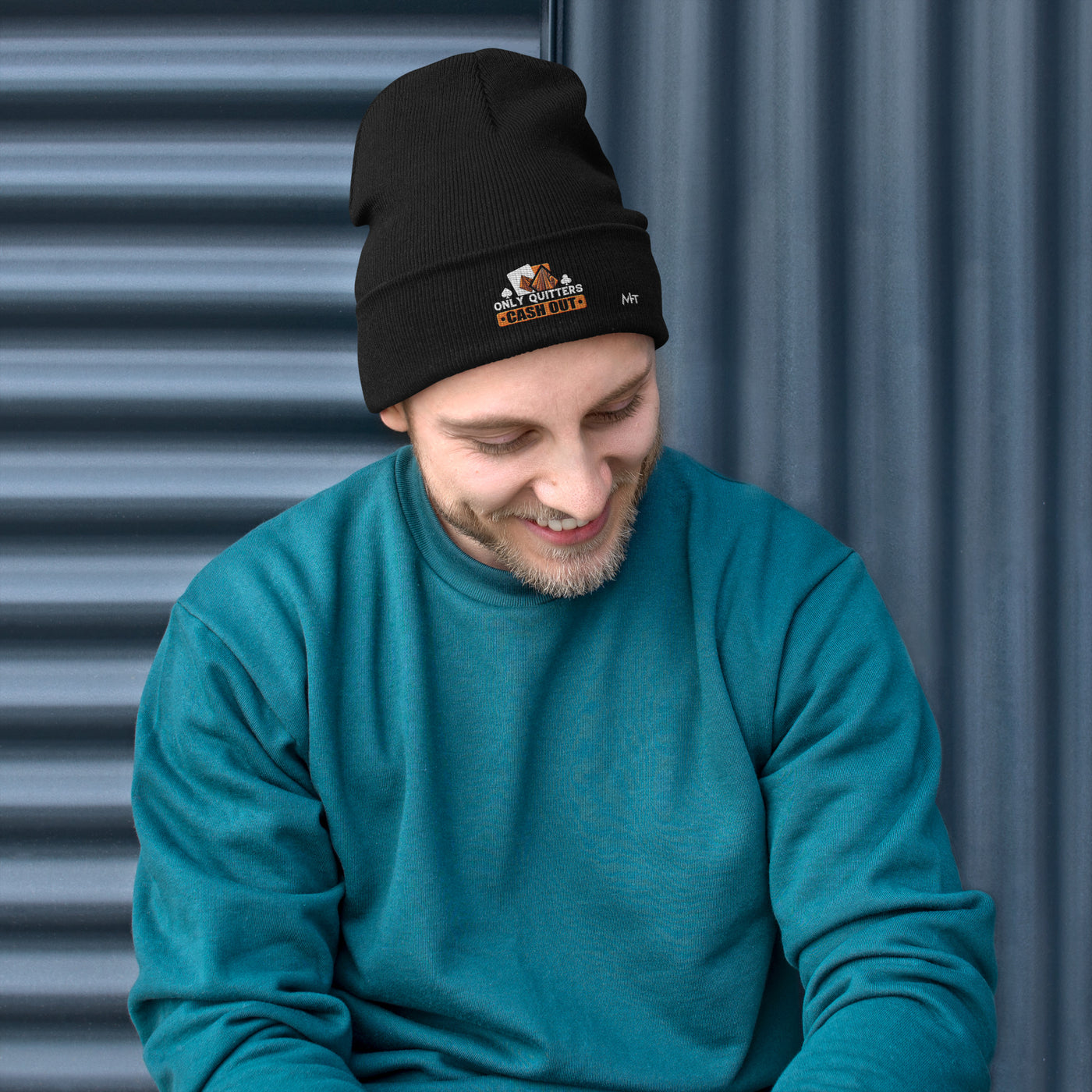 Only Quitters Cash Out - Embroidered Beanie