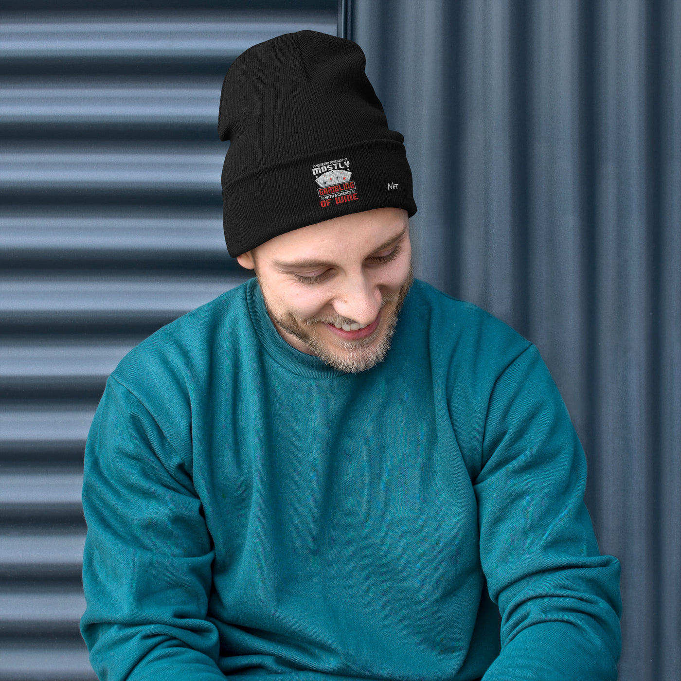 Weekend Forecast Mostly Gambling With a Chance of Wine - Embroidered Beanie