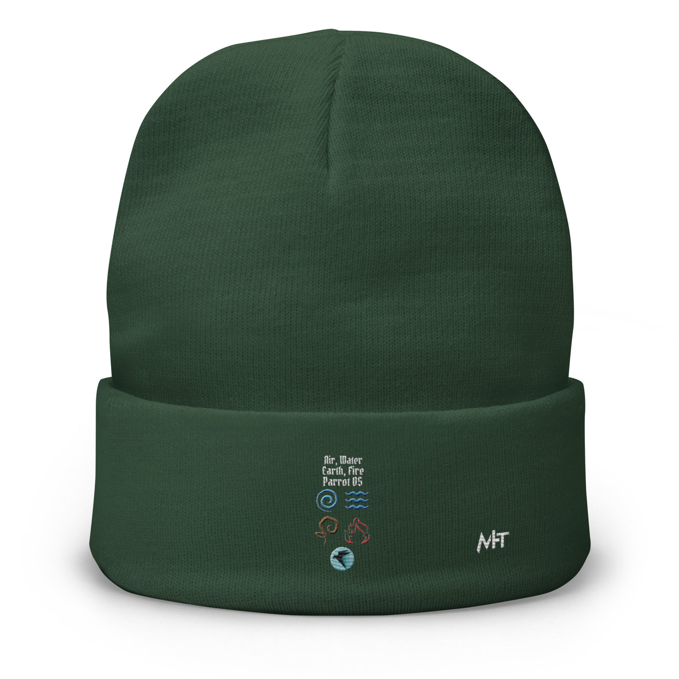 Air, Water, Earth, Fire, Parrot OS - Embroidered Beanie