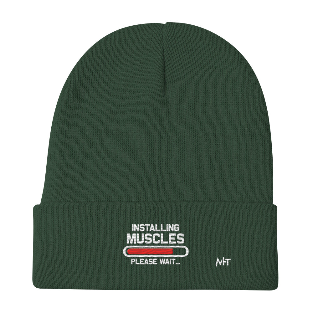 Installing Muscles Please Wait.... - Embroidered Beanie