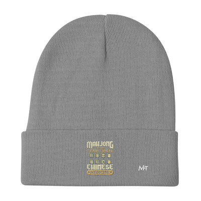 Mahjong is my Traditional Chinese Medicine - Embroidered Beanie