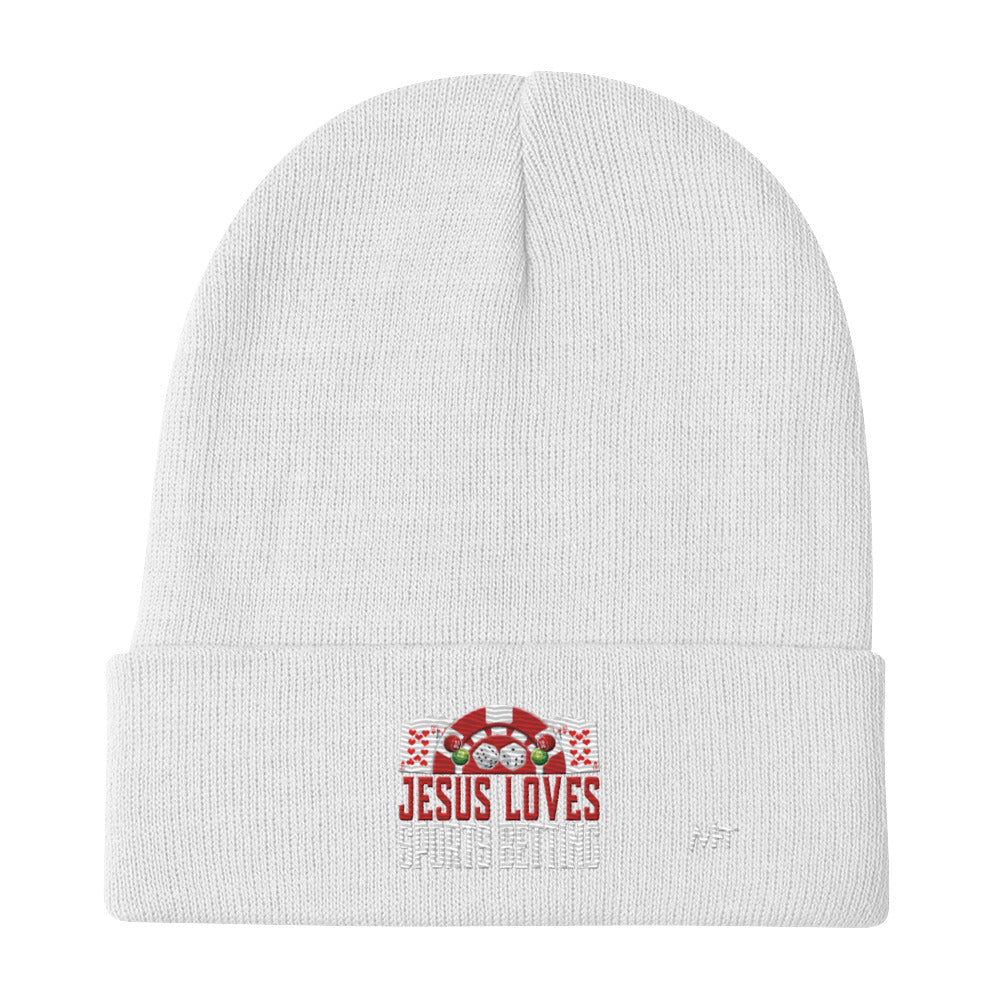 Jesus Loves Sports Betting - Embroidered Beanie