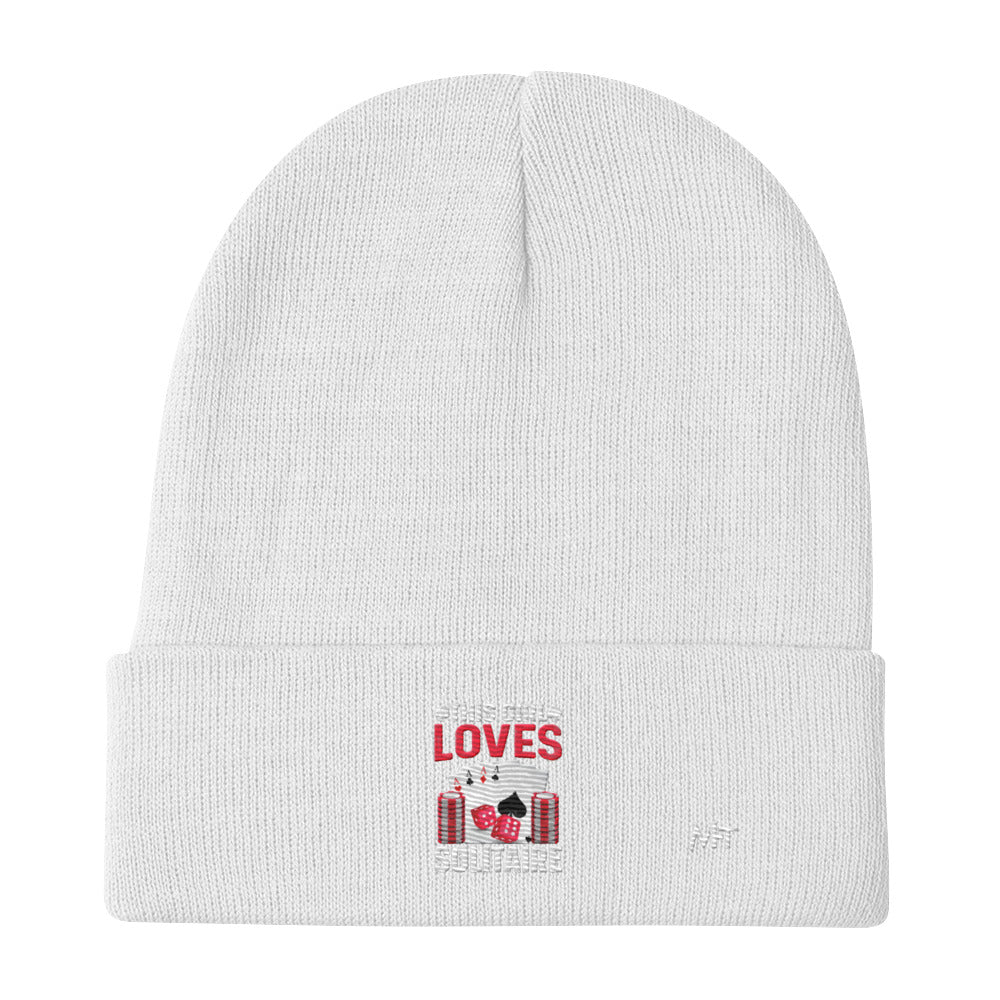 This Girl Loves  Solitaire - Embroidered Beanie