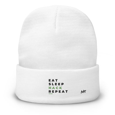 Eat, Sleep, Hack, Repeat V2 - Embroidered Beanie