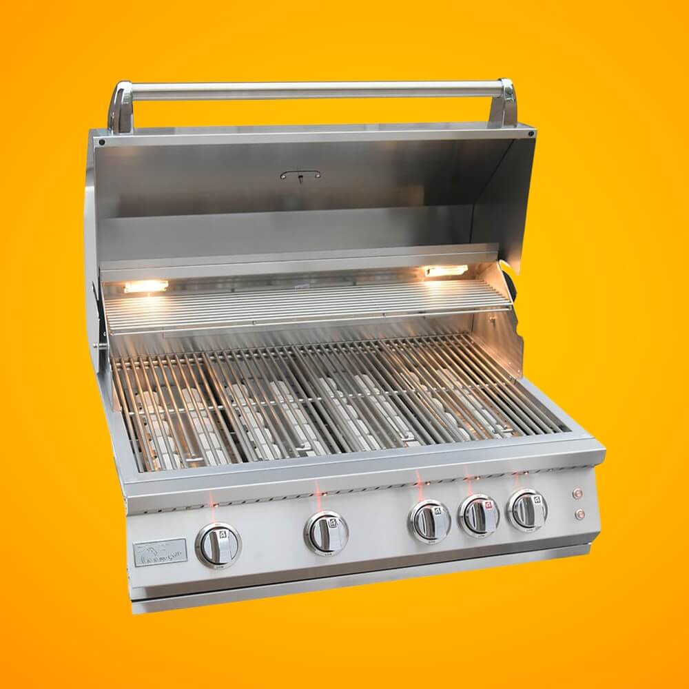 KoKoMo Grills 32" Professional 72K BTU LP/NG 4 Burner Built-In Stainless Steel Gas Grill (SAK48170) by MyHackerTech