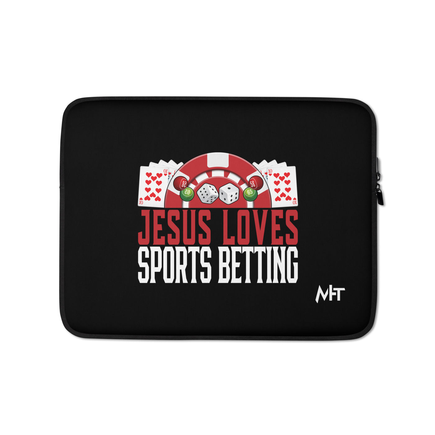 Jesus Loves Sports Betting - Laptop Sleeve