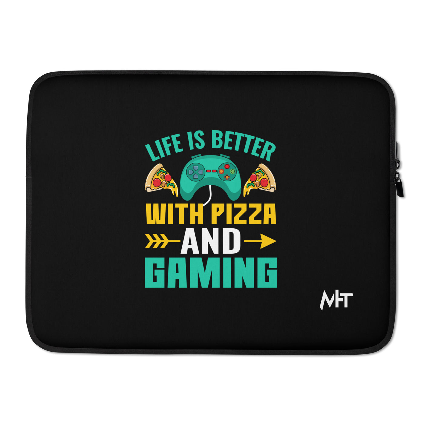 Life is Better With Pizza and Gaming Rima 14 - Laptop Sleeve