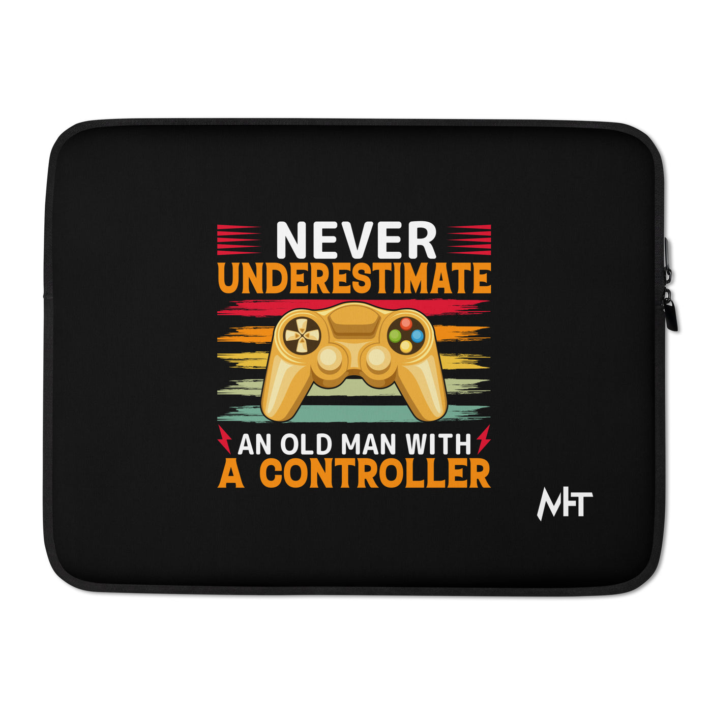 Never Underestimate an old man with a controller - Laptop Sleeve