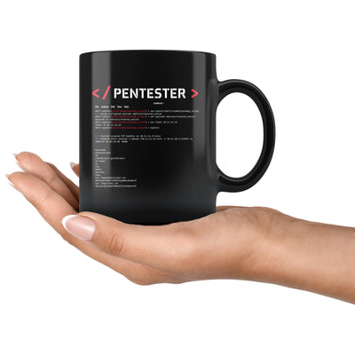 Pentester v1 - Black 11oz Mug by MyHackerTech
