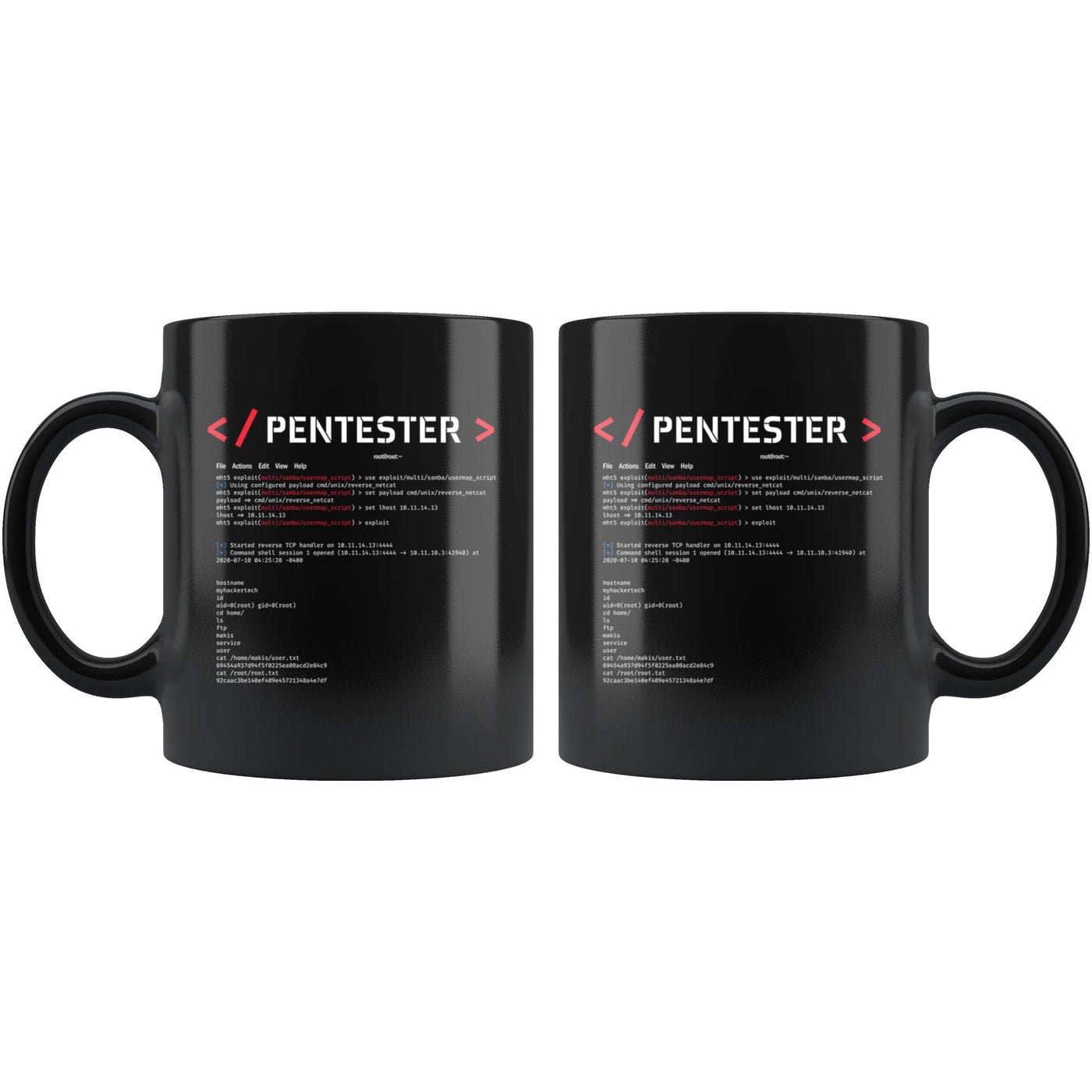 Pentester v1 - Black 11oz Mug by MyHackerTech