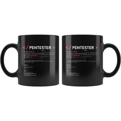 Pentester v1 - Black 11oz Mug by MyHackerTech