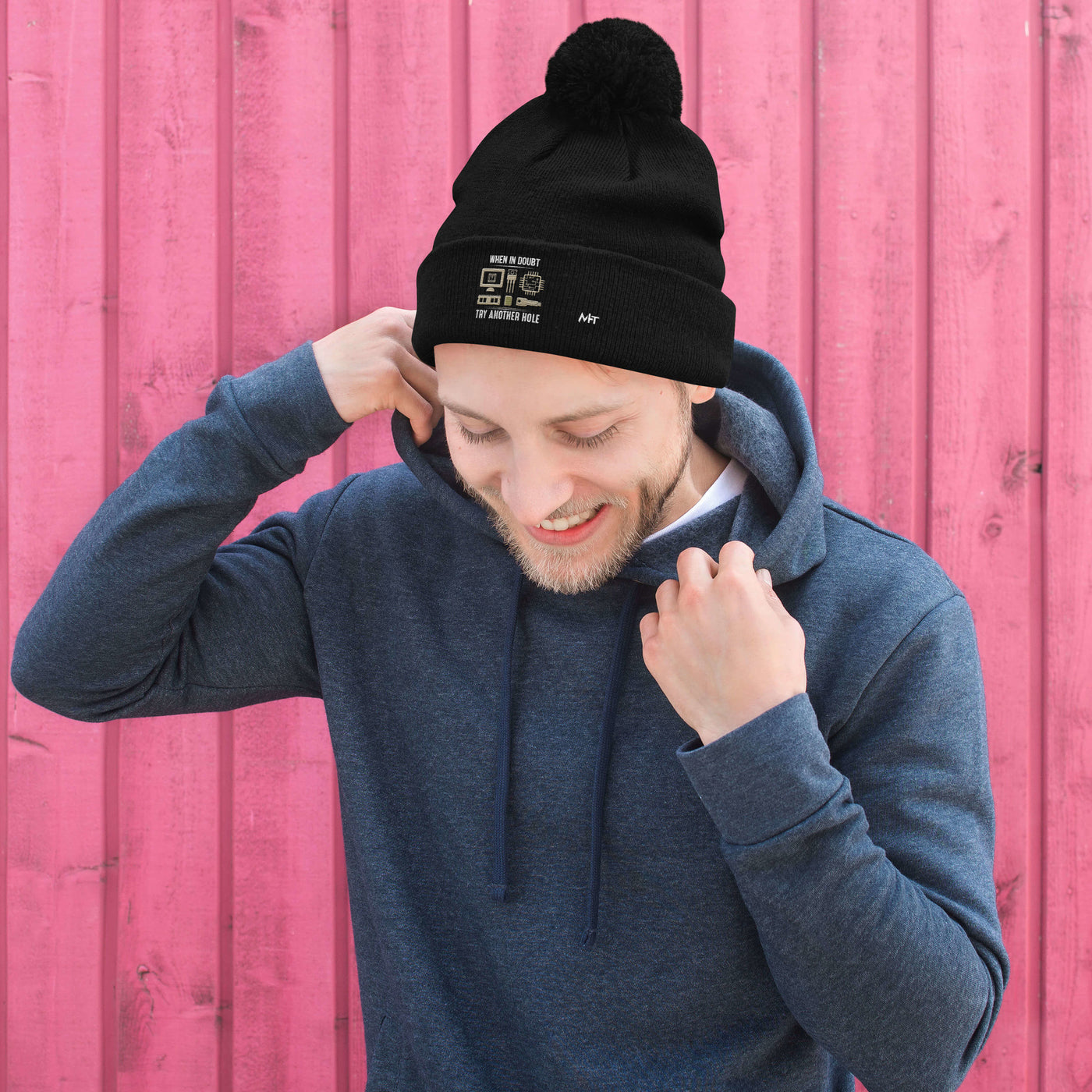 When in doubt, Try another hole V1 - Pom-Pom Beanie