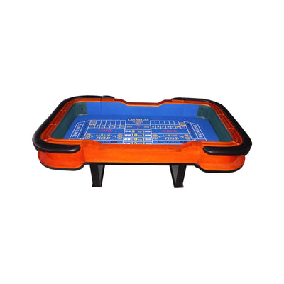 Premium 8FT Deluxe Casino Craps Table With Blue Felt And Pyramid Bumper (SAK91403)