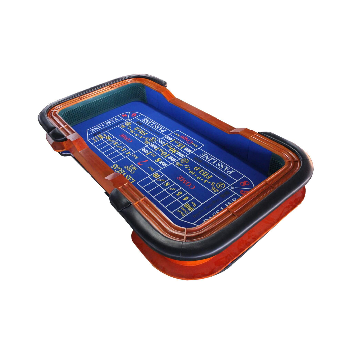 Premium 8FT Deluxe Casino Craps Table With Blue Felt And Pyramid Bumper (SAK91403)