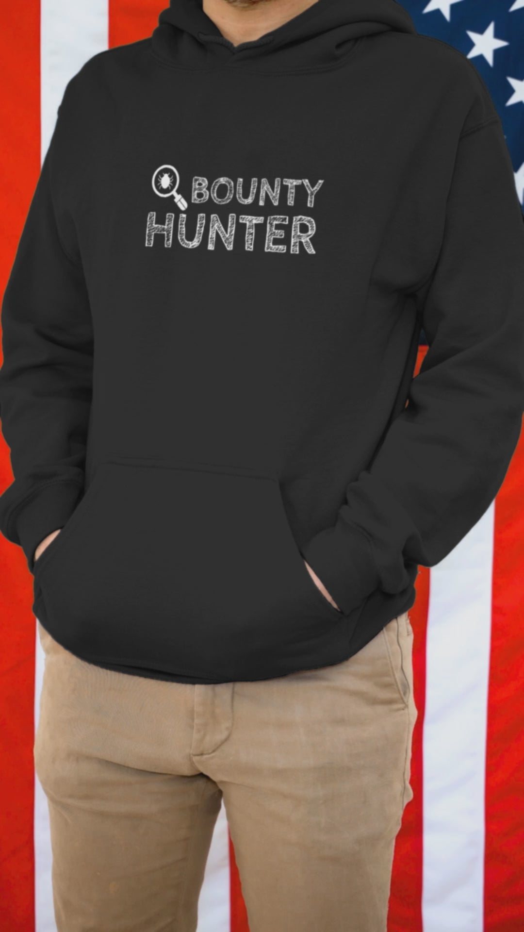 Bug bounty hunter - Hooded Sweatshirt (white text)