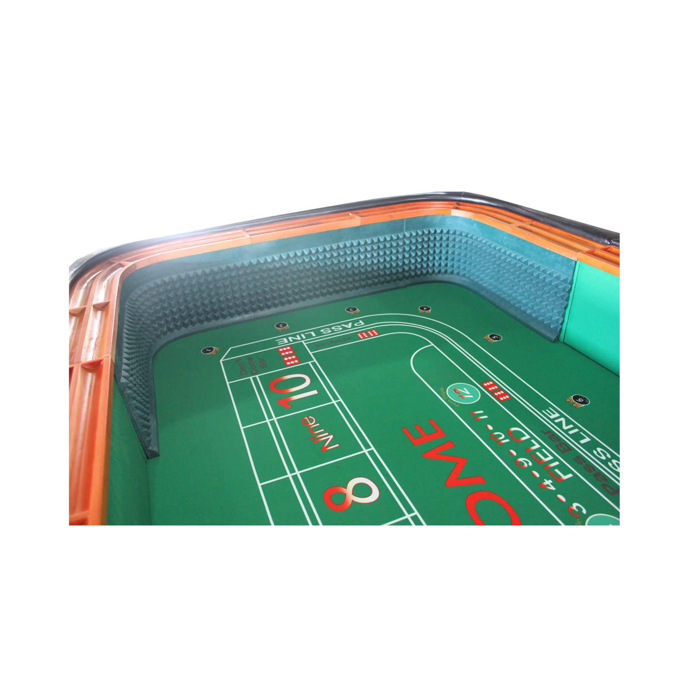 Professional 12FT Craps Table With Full Drink Rail And Padded Rim Cover (SAK76258)