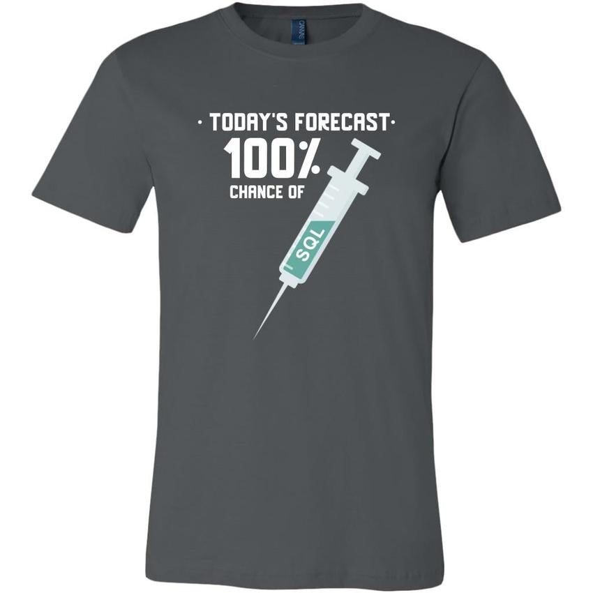 Today's forecast 100% chance of SQL injection - Canvas Mens Shir by MyHackerTech