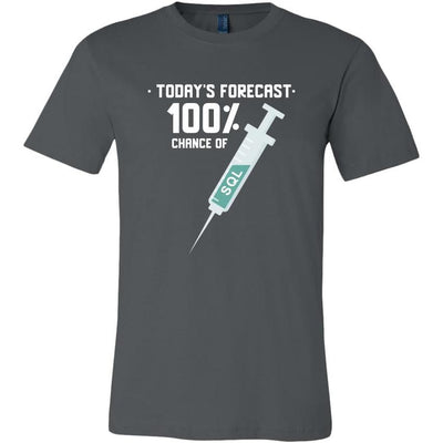 Today's forecast 100% chance of SQL injection - Canvas Mens Shir by MyHackerTech