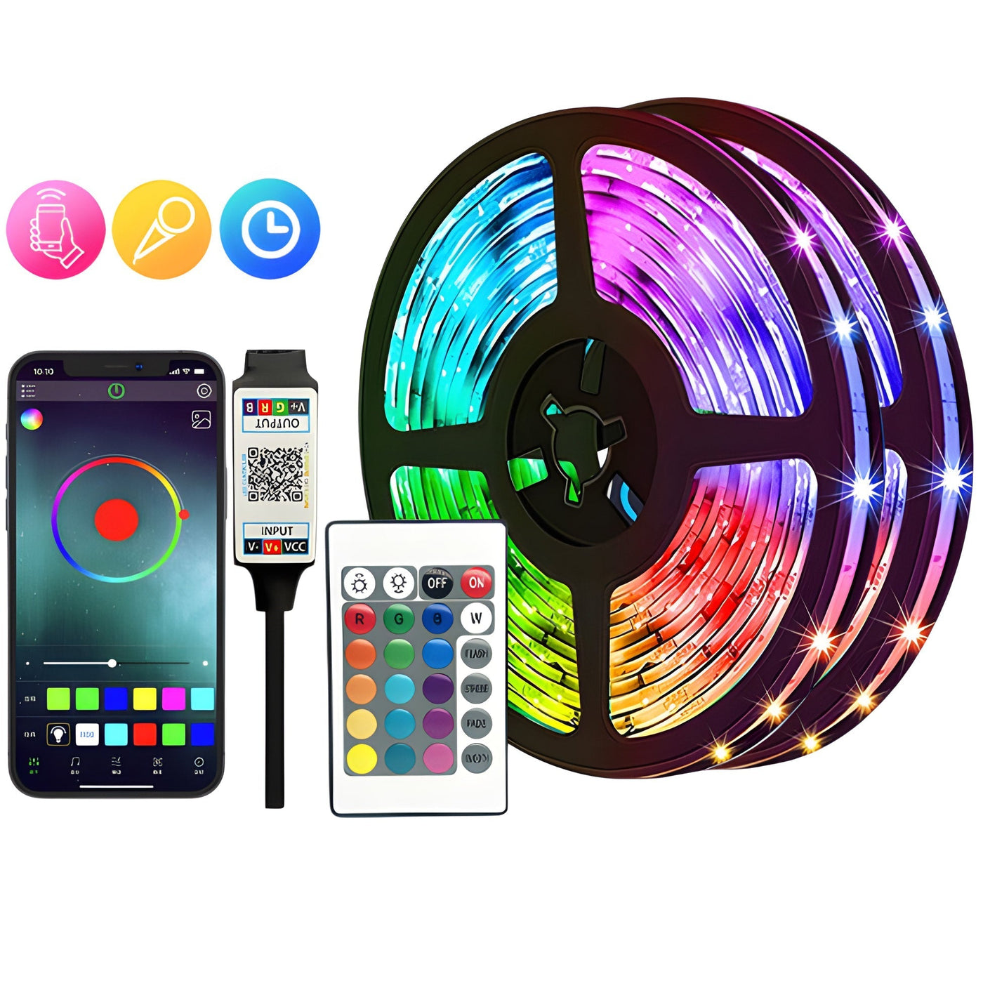 Smart Led Rgb Smart LED Lights Bluetooth RGB Strip with Remote Control by MyHackerTech