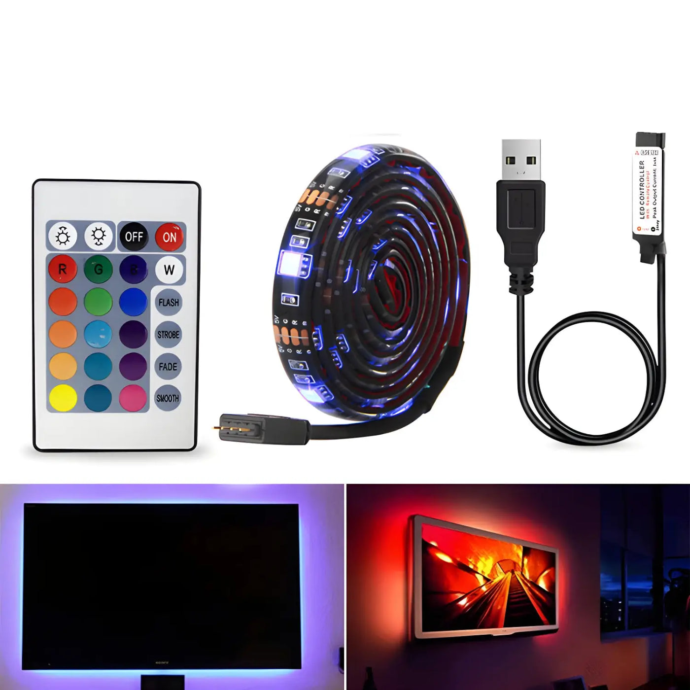 Smart LED Lights Bluetooth RGB Strip with Remote Control by MyHackerTech