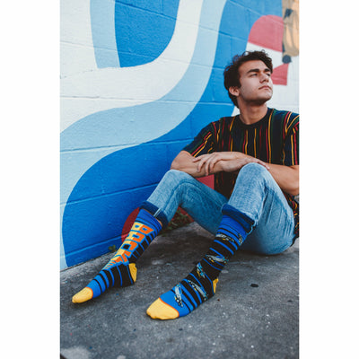 Back to the Future "88 MPH" Men's Crew Straight Down Knit Mix-Match Socks (Size 6-13) by MyHackerTech