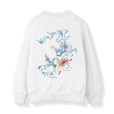 SW9010 Blue Phoenix Embroidery Sweater by MyHackerTech