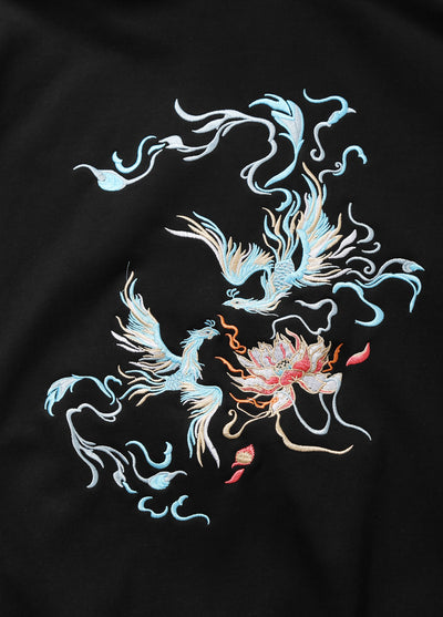 SW9010 Blue Phoenix Embroidery Sweater by MyHackerTech