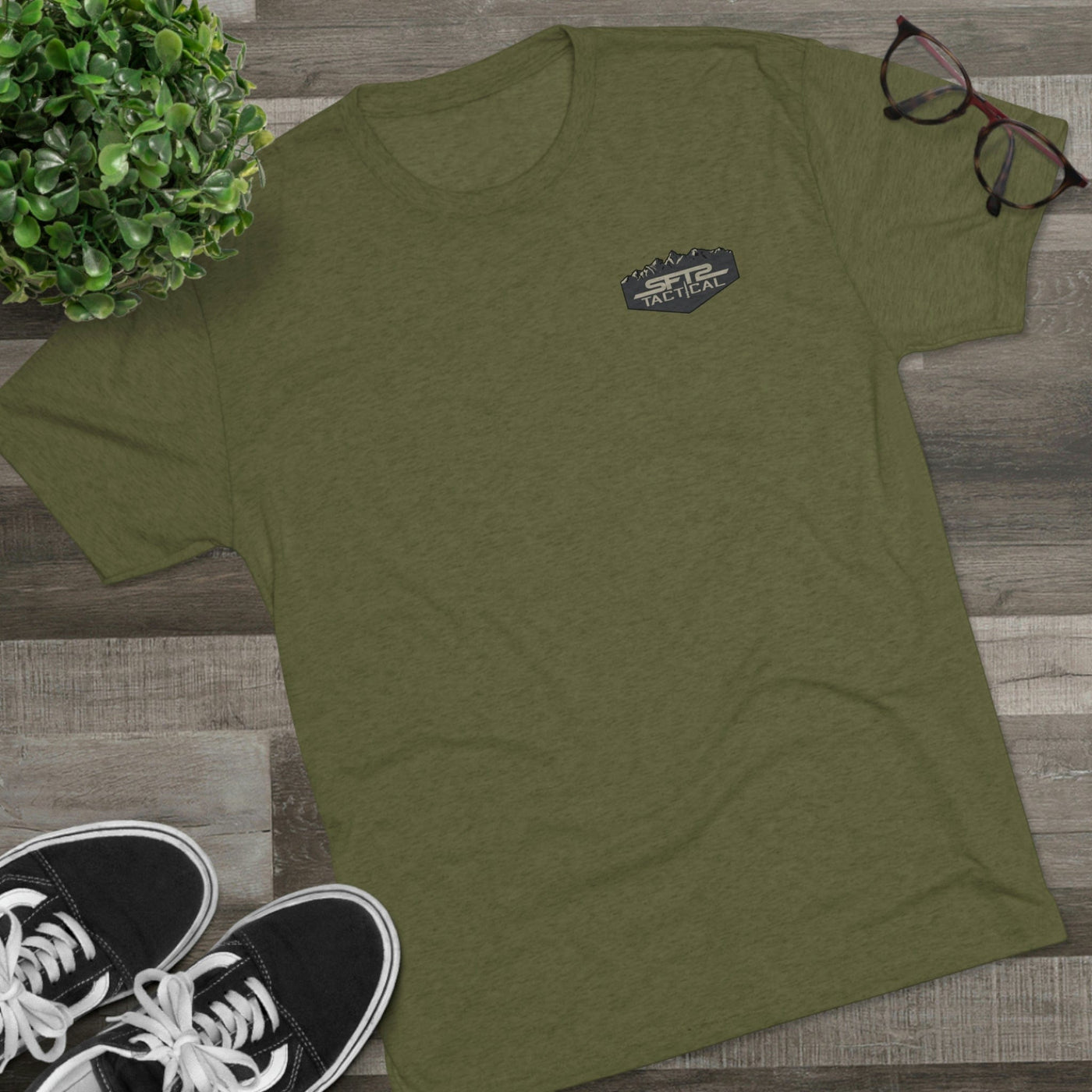 Camo Logo Mountain - Tri-Blend Crew Tee by MyHackerTech
