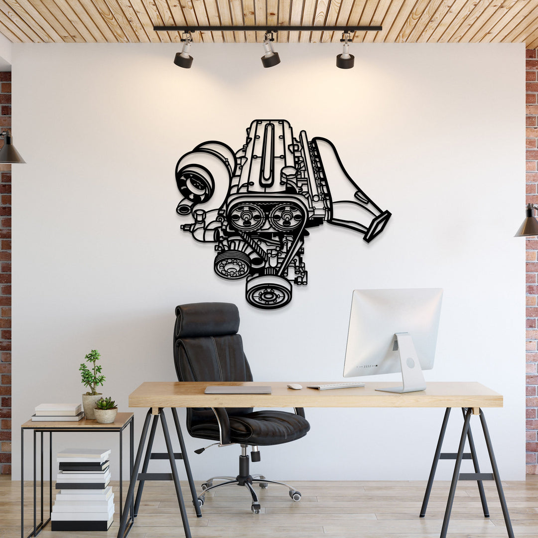 Modello Turbo | 2JZ Metal Engine Block Wall Art - MTEB-0001