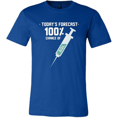 Today's forecast 100% chance of SQL injection - Canvas Mens Shir by MyHackerTech