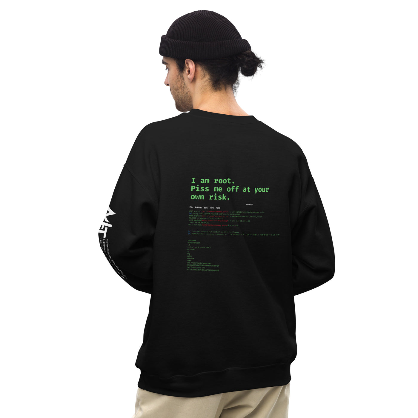I am root, Piss me off at your own risk - Unisex Sweatshirt ( Back Print )