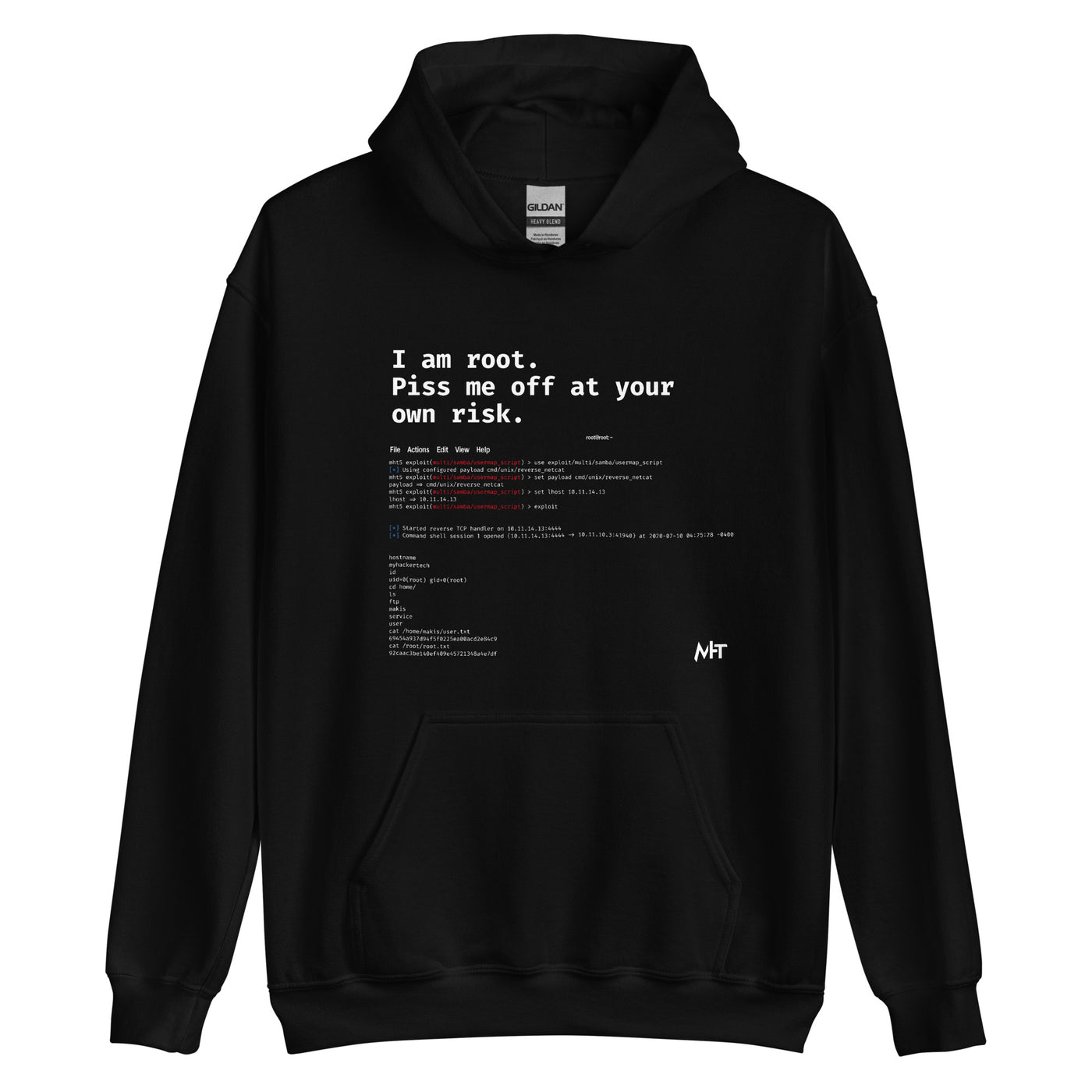 I am root. Piss me off at your own risk -Unisex Hoodie