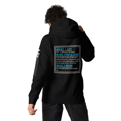 What I say, What people hear, What I mean Unisex Hoodie ( Back Print )