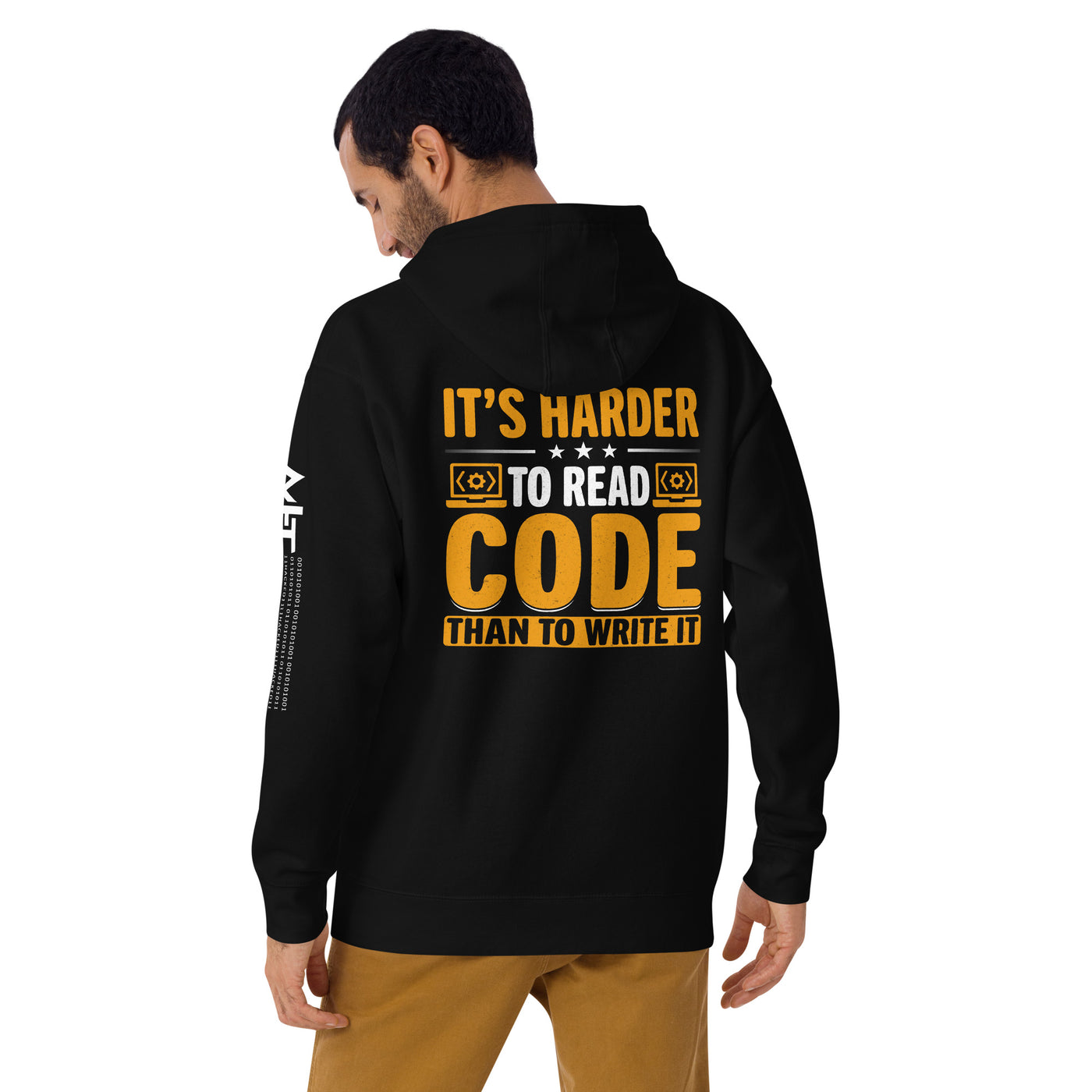 It's harder to read Code then to read it Unisex Hoodie ( Back Print )