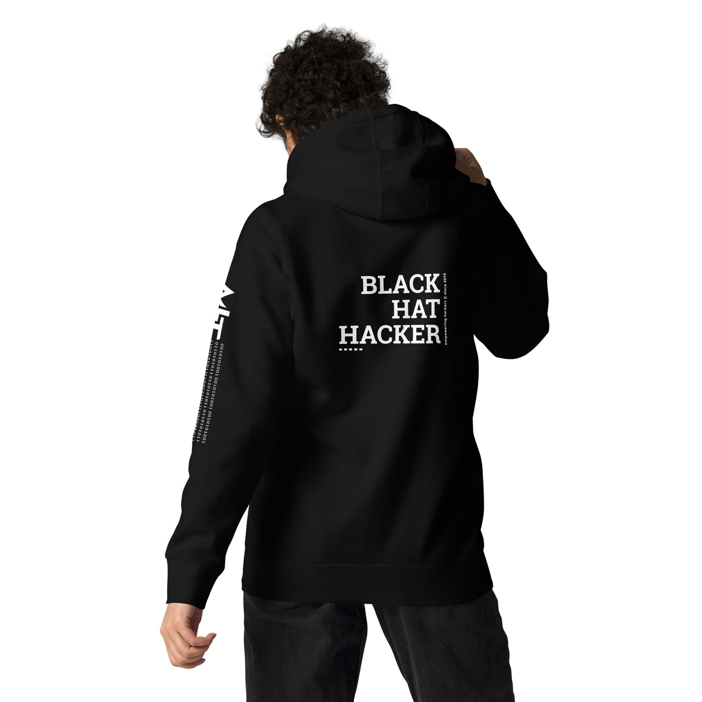 Black Hat Hacker V8 Unisex Hoodie  ( Back Print )