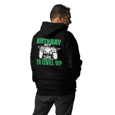 Birthday Boy Time to Level Up Unisex Hoodie ( Back Print )