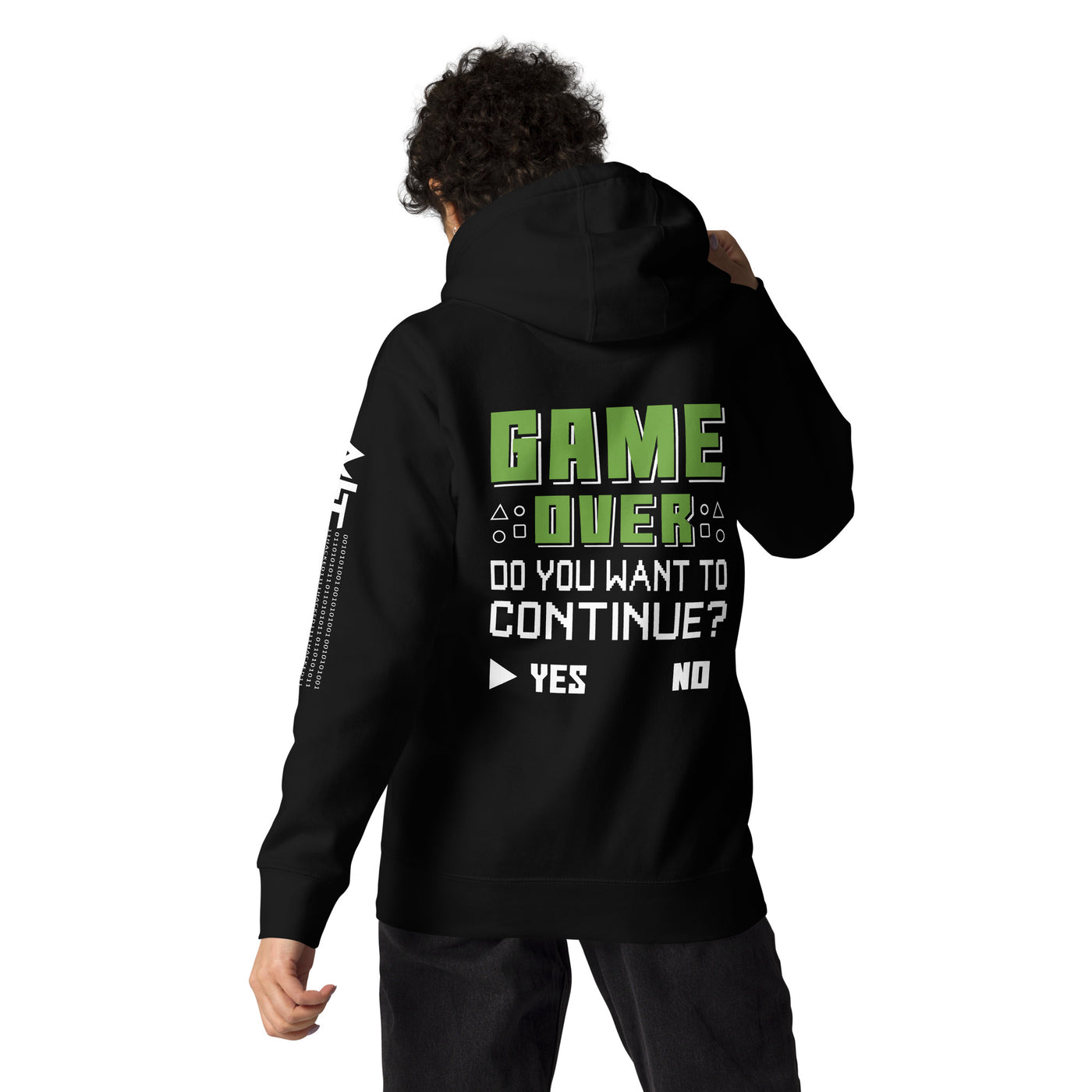 Game Over, Do You Want to Continue, Yes or No? Unisex Hoodie ( Back Print )