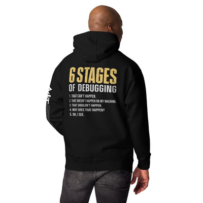 6 Stages of Debugging Yellow V Unisex Hoodie ( Back Print )