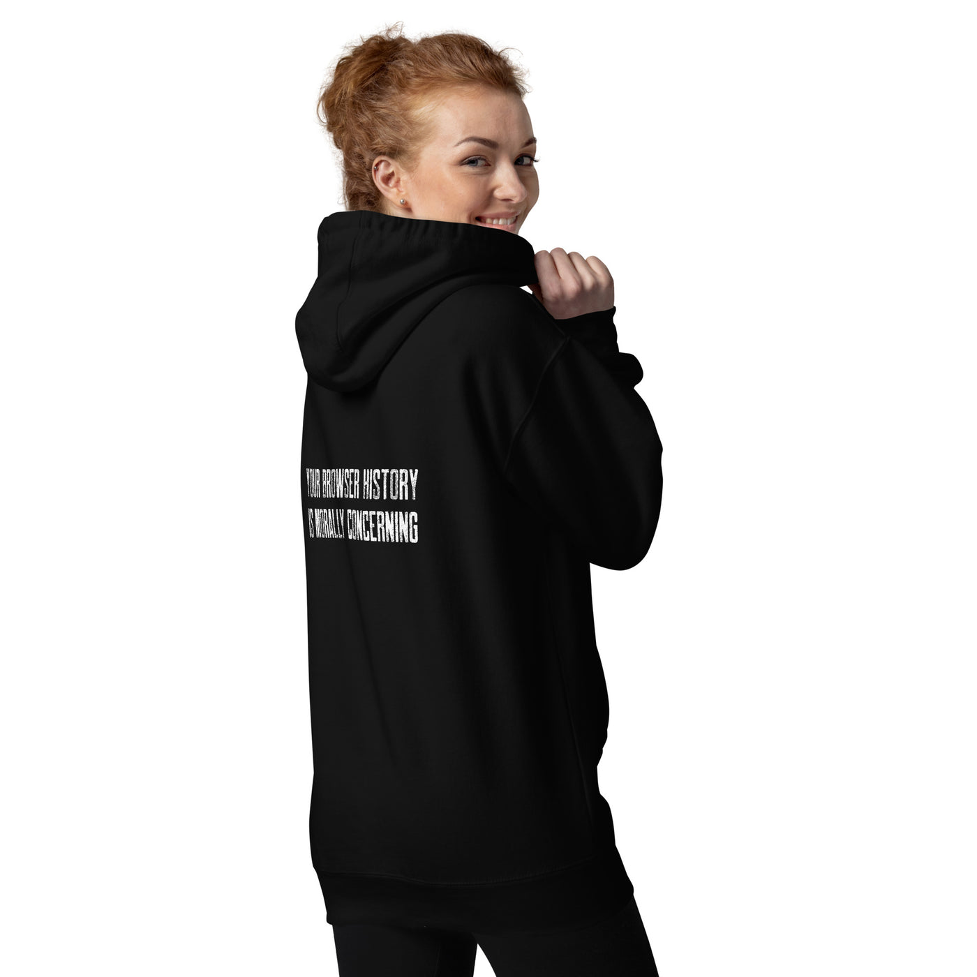Your Browser History is Morally Concerning V1 Unisex Hoodie ( Back Print )