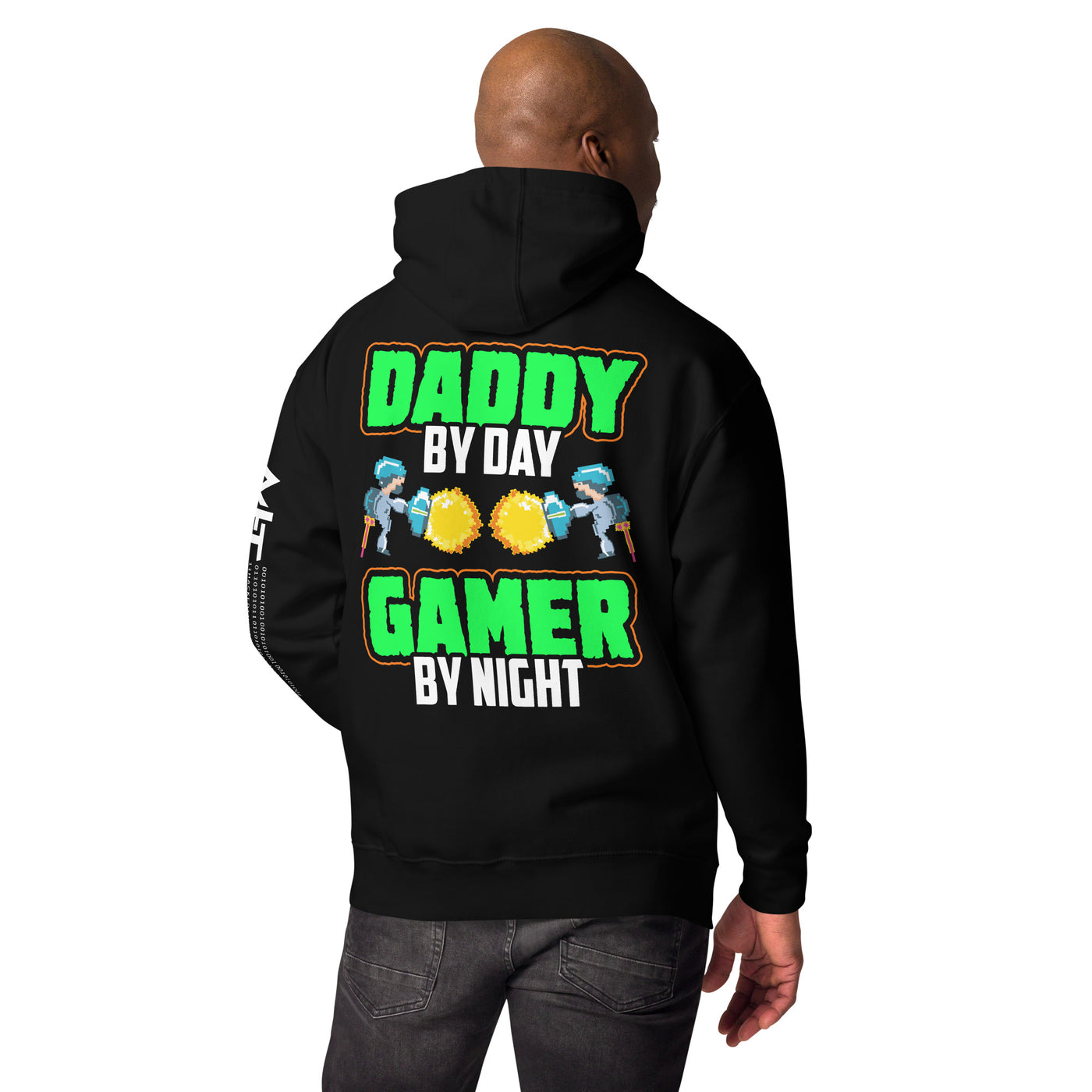 Daddy by Day, Gamer by Night Unisex Hoodie ( Back Print )