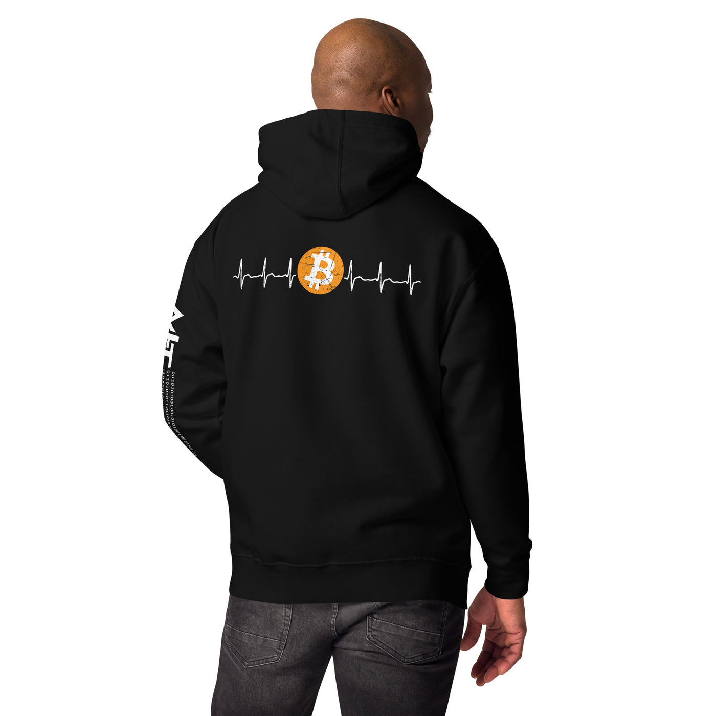 Bitcoin Heartbeat - Unisex Hoodie ( Back Print )