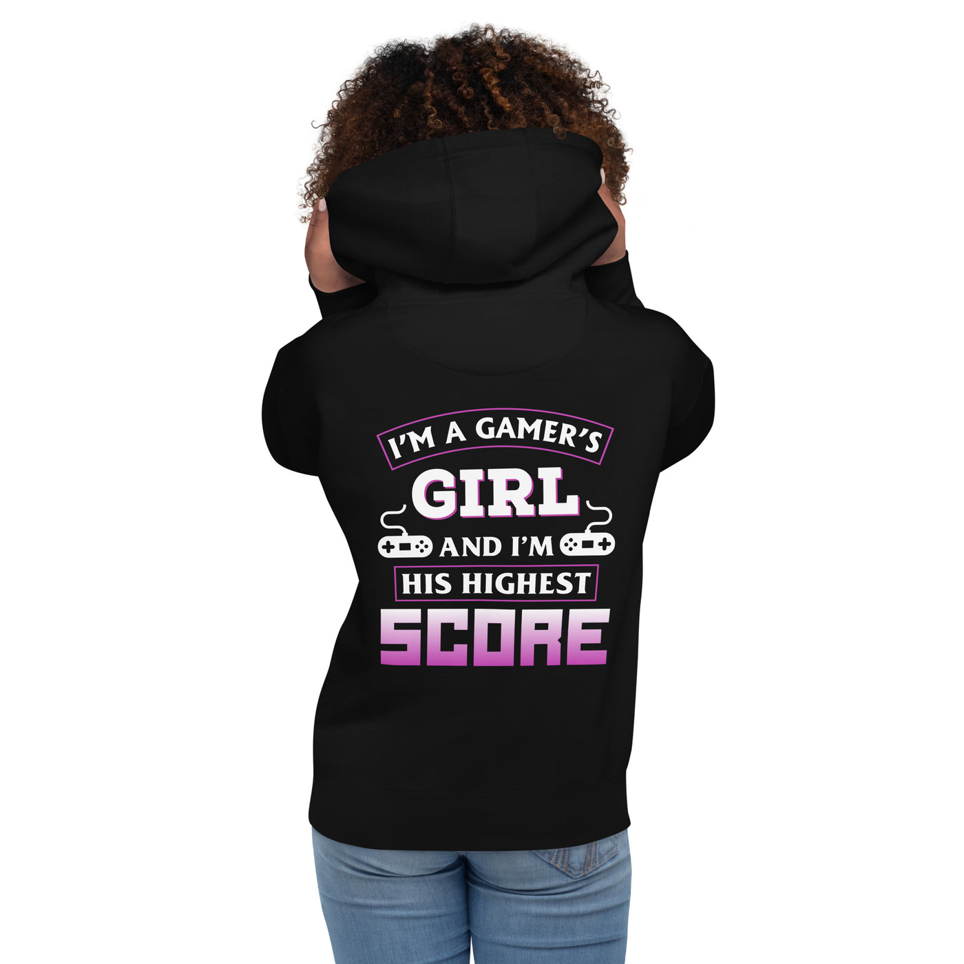 I am a Gamer's Girl, I'm his Greatest Achievement Purple edition - Unisex Hoodie ( Back Print )