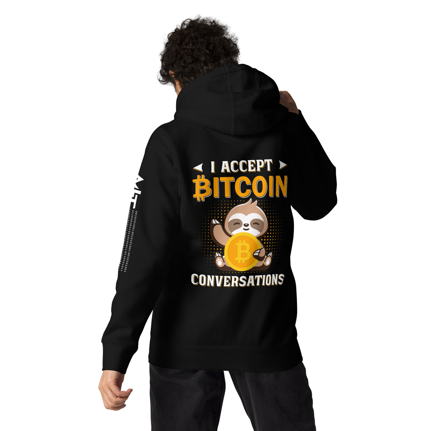 I accept Bitcoin Conversations - Unisex Hoodie ( Back Print )