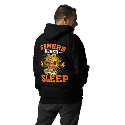 Gamers never sleep V2 - Unisex Hoodie ( Back Print )